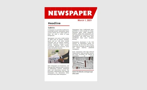 15+ Las mejores plantillas de periódicos gratuitas para Google Docs