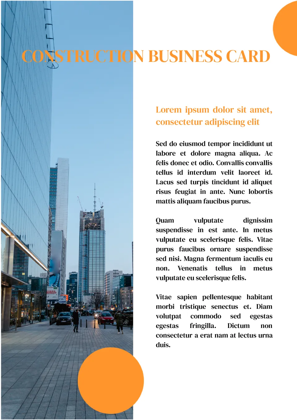 Construction Business Card Template