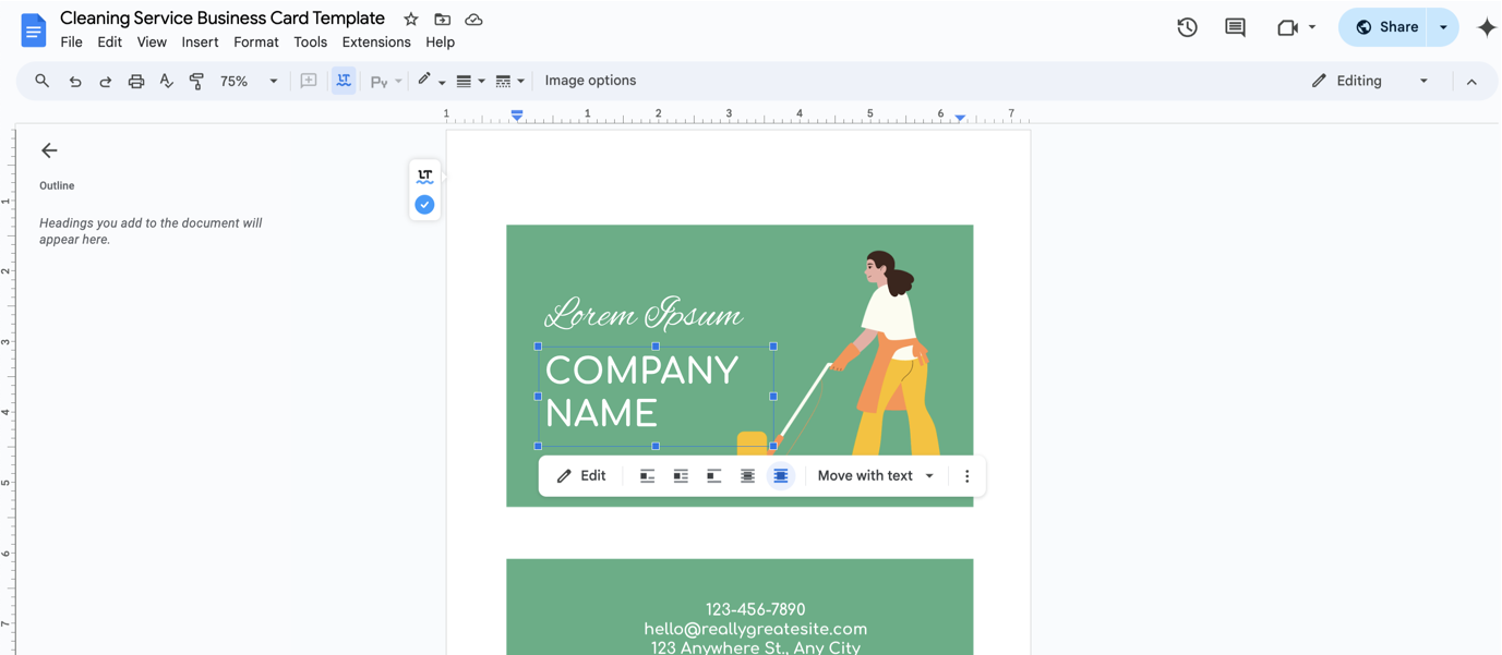 How to Make a Business Card Template in Google Docs